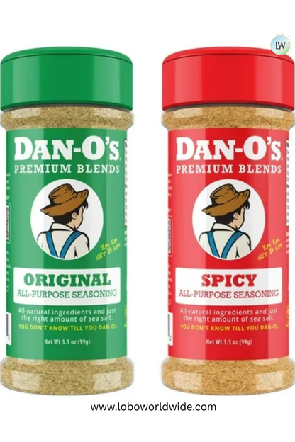 Dan-O's Seasoning Original & Spicy - All-Purpose Seasoning - Great for cooking and grilling anything - Small 2 Bottle Combo (3.5 oz)