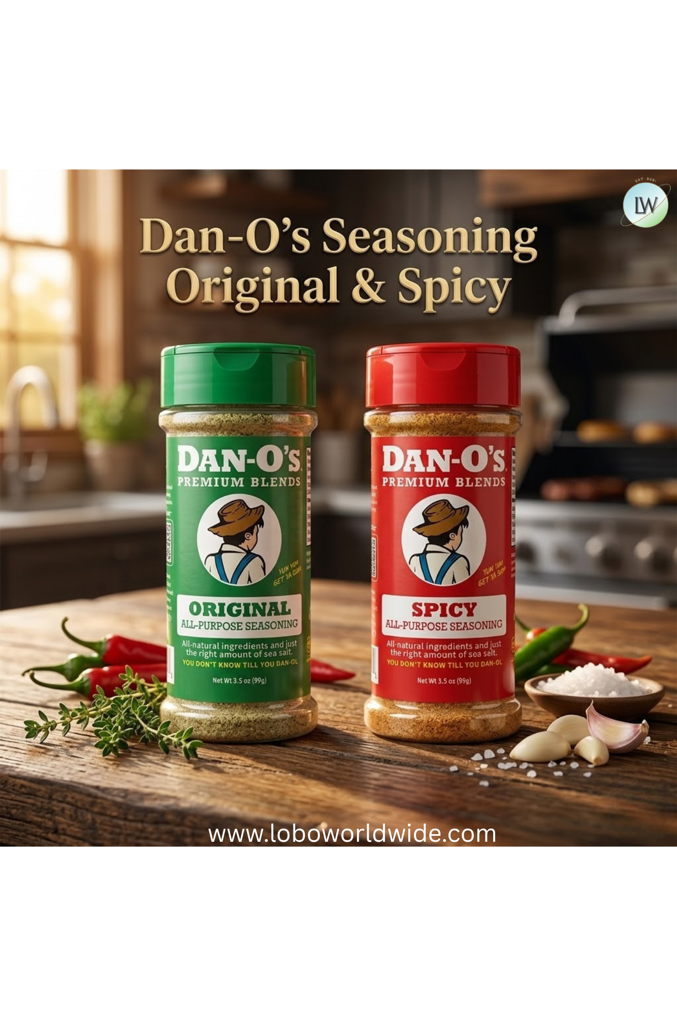 Dan-O's Seasoning Original & Spicy - All-Purpose Seasoning - Great for cooking and grilling anything - Small 2 Bottle Combo (3.5 oz)