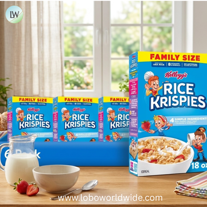 Kellogg's Rice Krispies Breakfast Cereal, 8 Vitamins and Minerals, Family Size, 18 oz