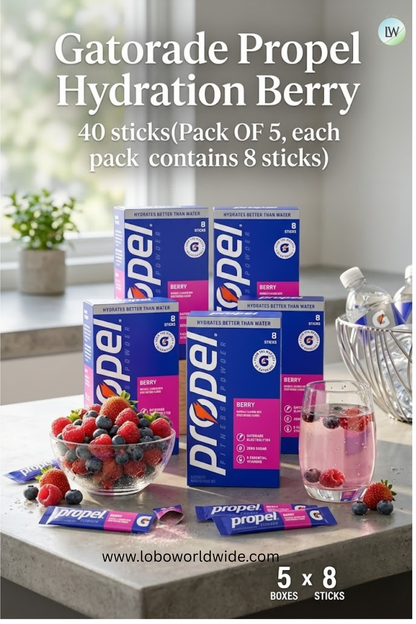 Gatorade Propel Hydration- 40 sticks(Pack OF 5, each pack contains 8 sticks)(Various Flavours)