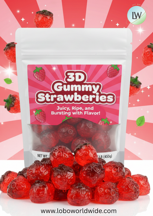 3D Gummy Strawberries(Various Sizes)