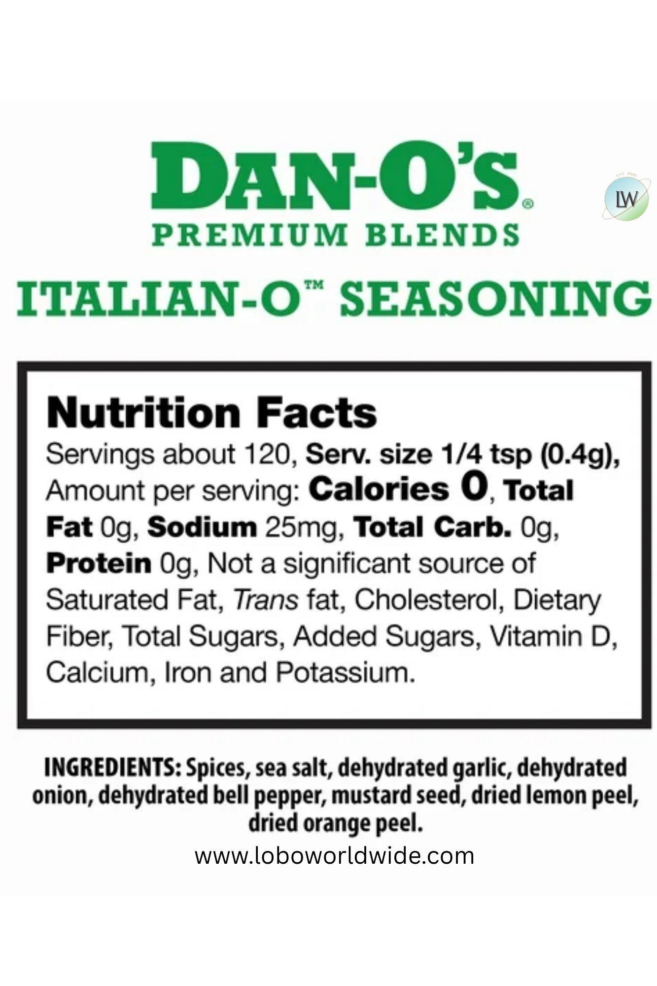 Dan-O's Seasoning - Italian-O™ - 3 Pack Small Bottles