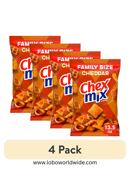 Chex Mix Cheddar Snack Mix, Savory Snack Bag, Family Size, 13.5 oz(Various Sizes)