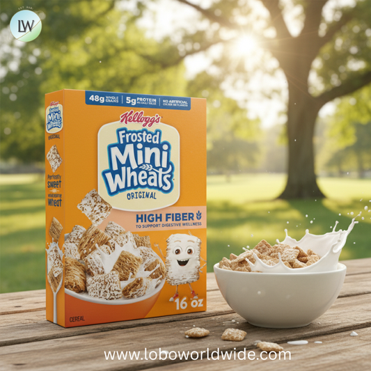 Kellogg’s Frosted Mini-Wheats Breakfast Cereal, High Fiber, 48g Whole Grain, 16 oz
