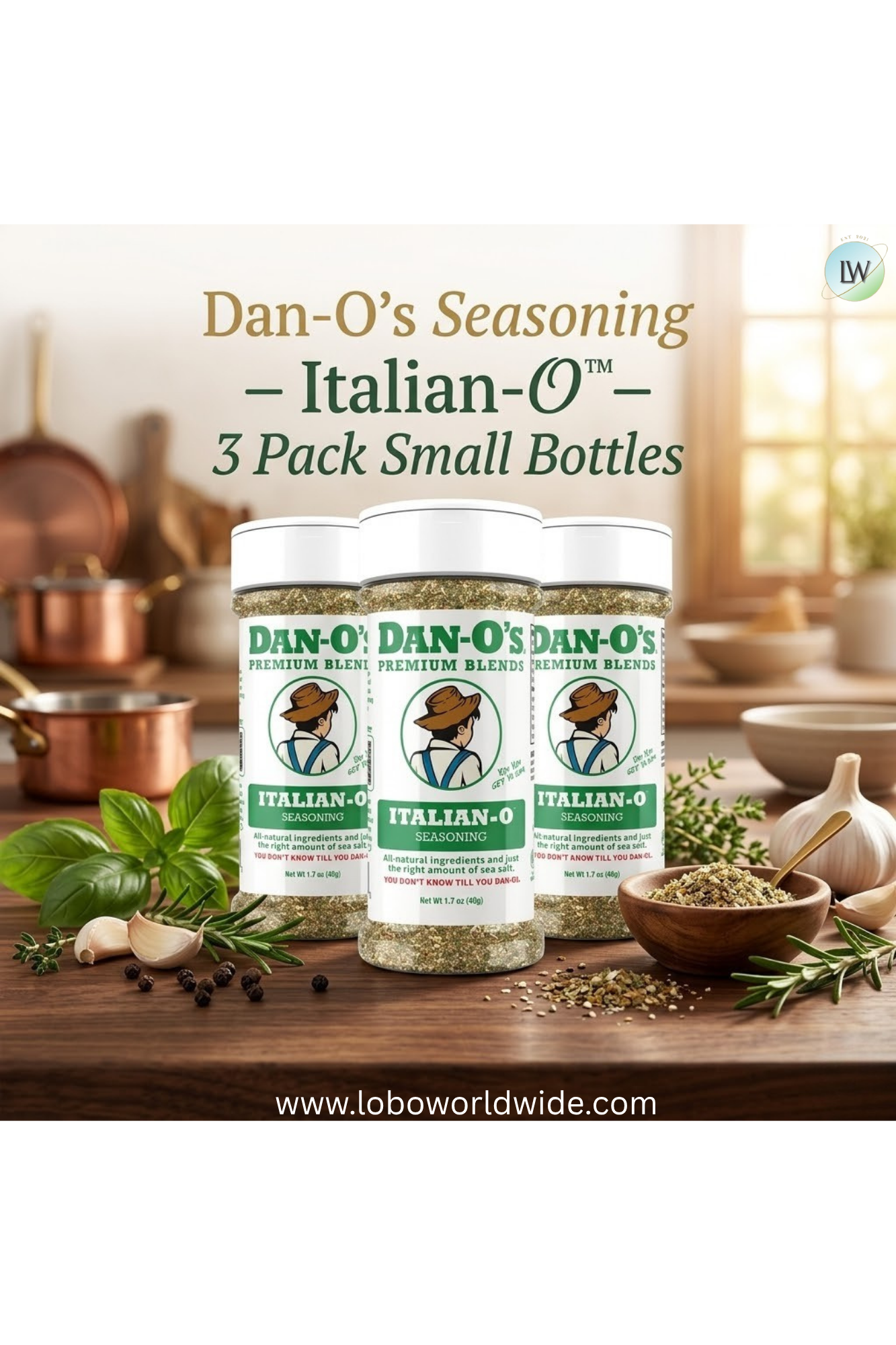 Dan-O's Seasoning - Italian-O™ - 3 Pack Small Bottles