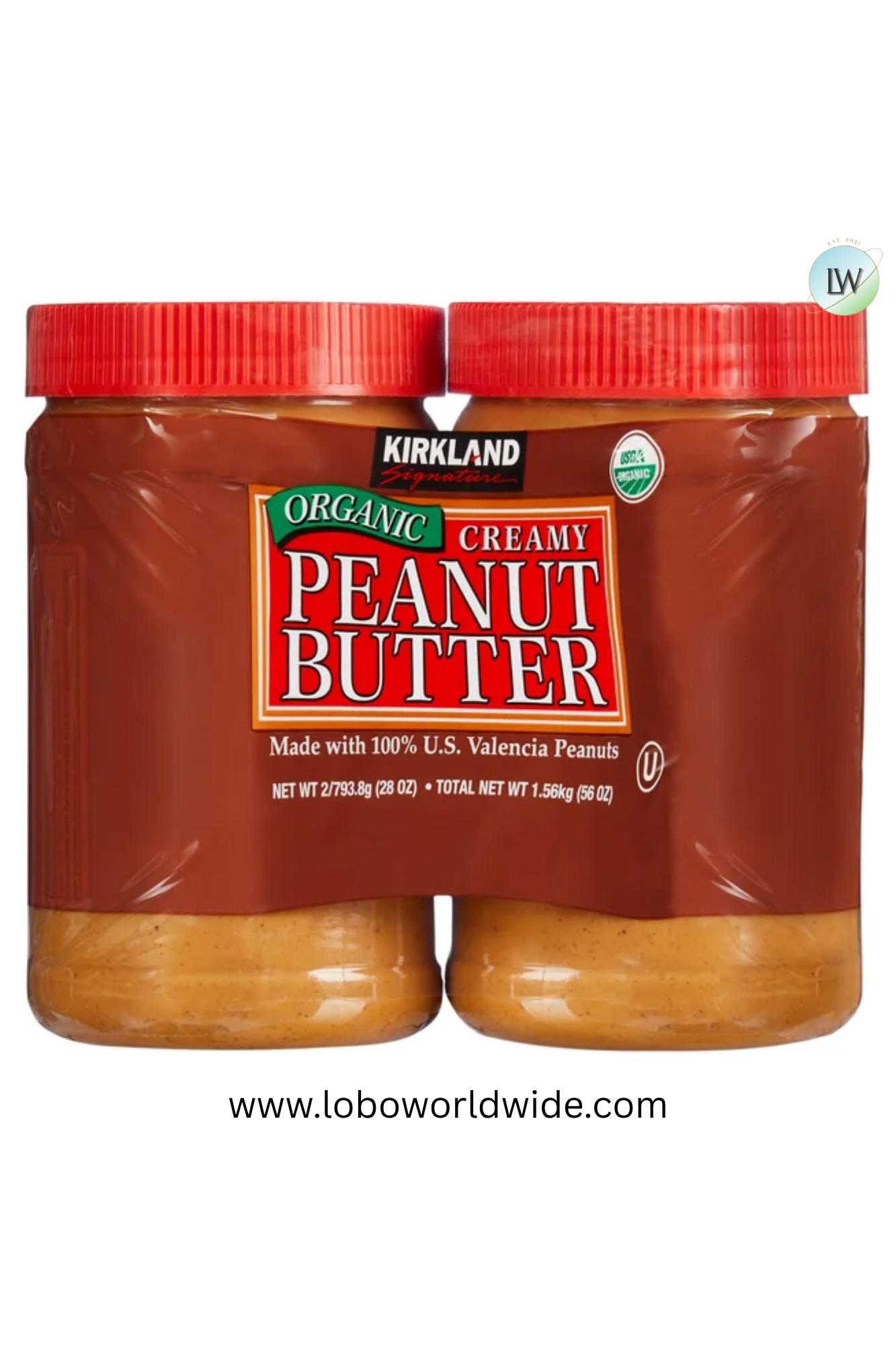 Kirkland Signature Organic Peanut Butter, 28 oz, 2-count