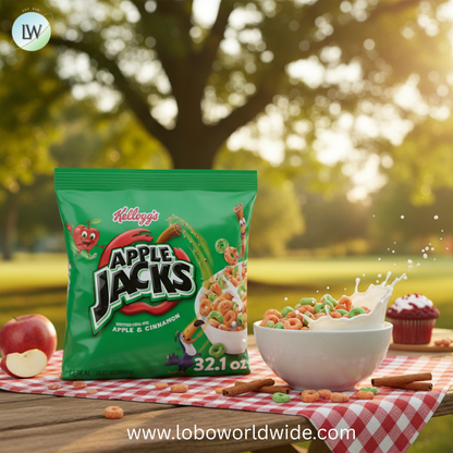 Kellogg's Apple Jacks Original Cold Breakfast Cereal, 8 Vitamins and Minerals, 32.1 oz
