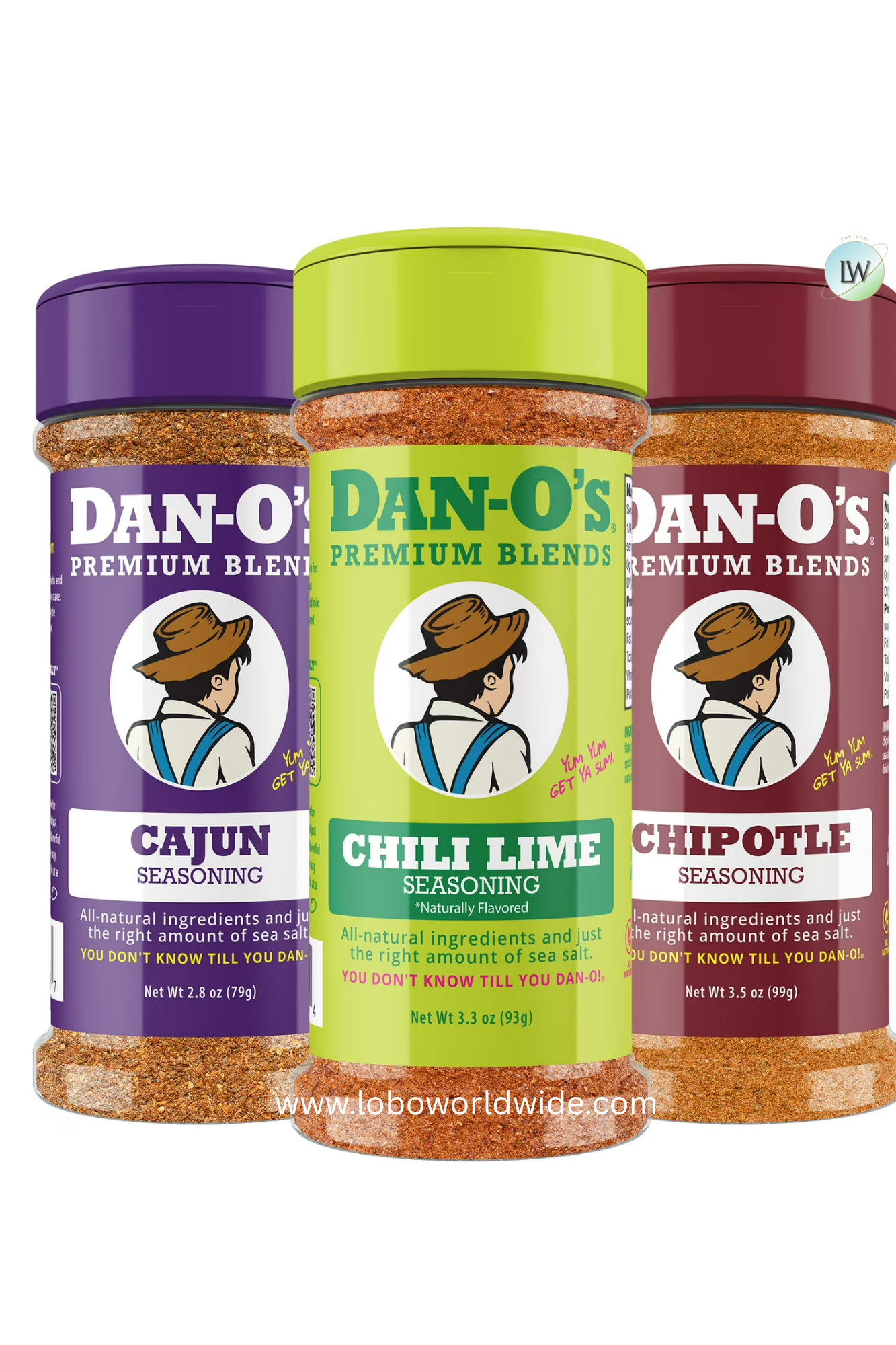 Dan-O's Seasoning - Small 3 Bottle Combo - Cajun, Chipotle, & Chili Lime