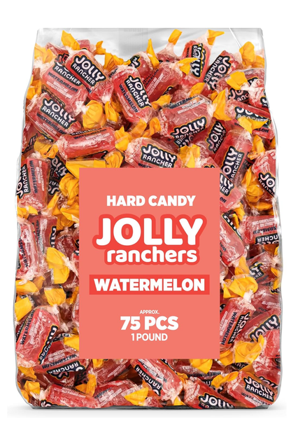 Jolly Ranchers Hard Candy – Original Flavor – 1 LB Bulk Bag (Approx. 75 Pieces) – Individually Wrapped Tart & Sweet Treats for Baby Showers, Back to School, Birthdays & Gift Bags