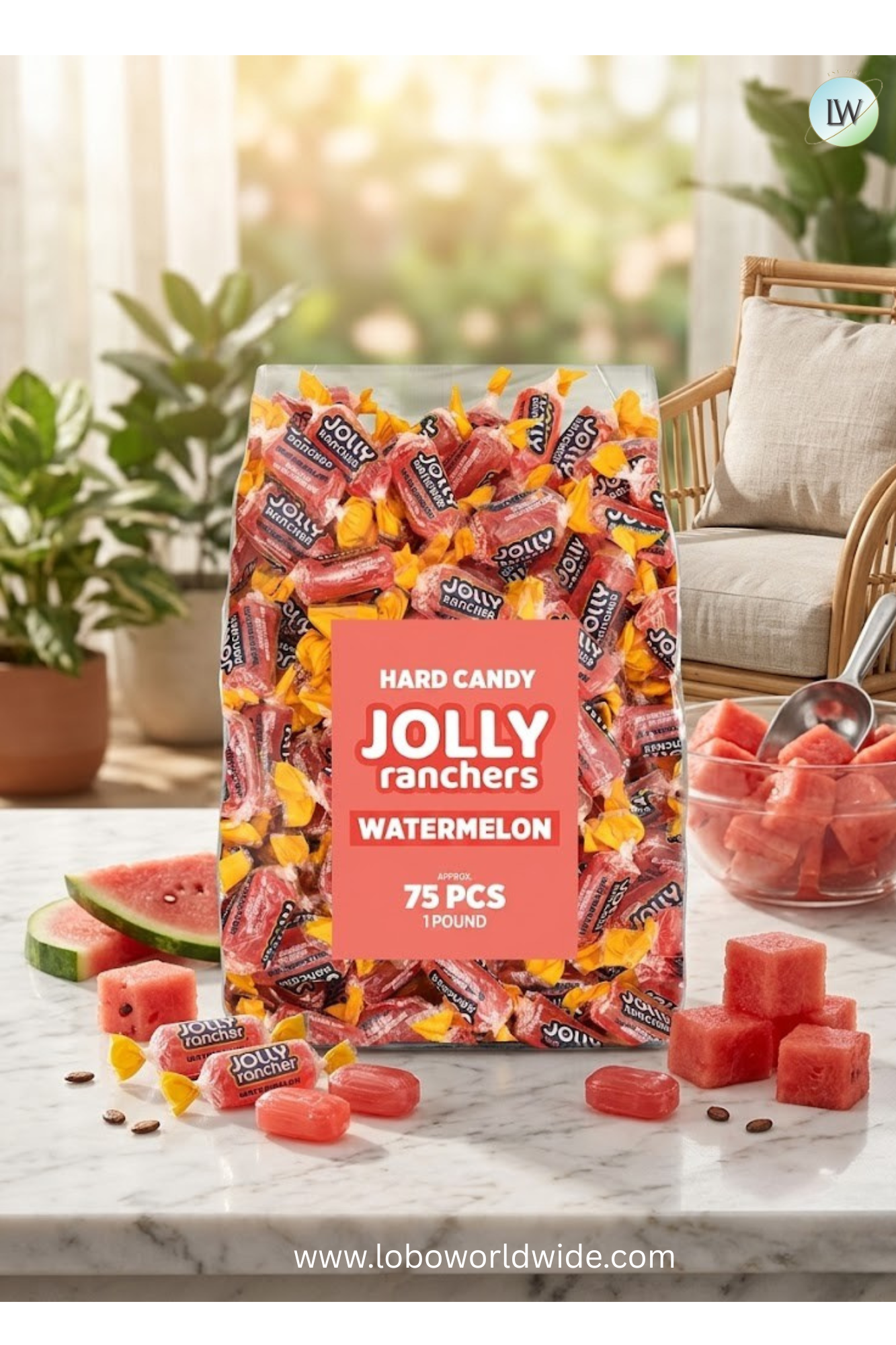 Jolly Ranchers Hard Candy – Original Flavor – 1 LB Bulk Bag (Approx. 75 Pieces) – Individually Wrapped Tart & Sweet Treats for Baby Showers, Back to School, Birthdays & Gift Bags
