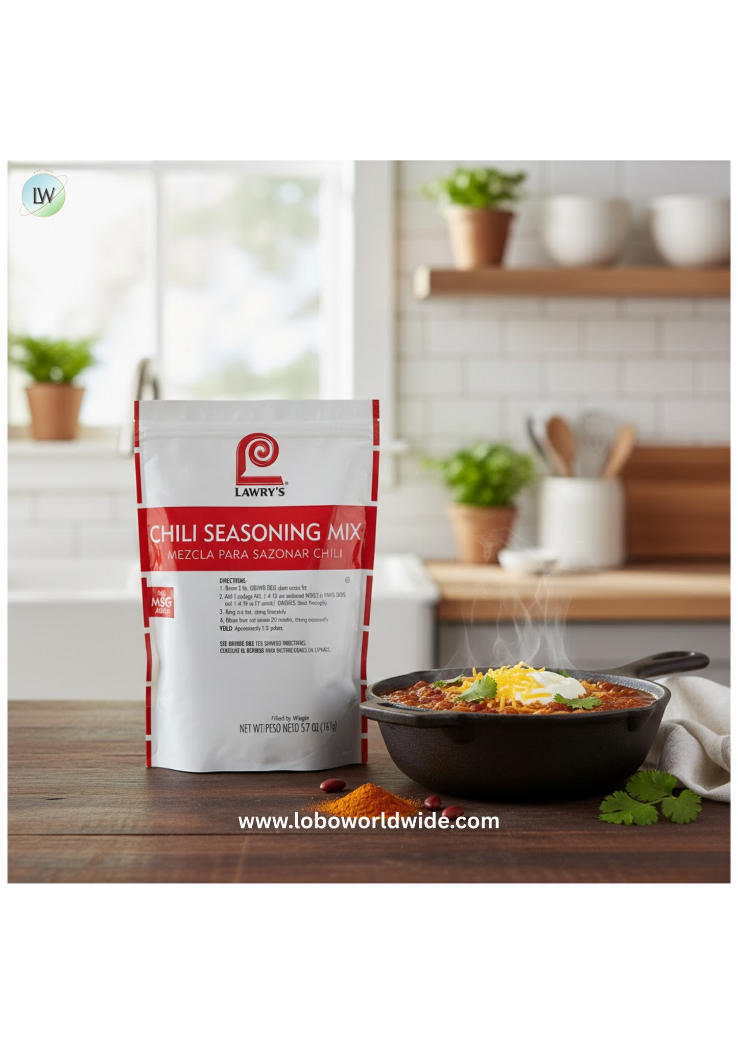 Lawry's 5.7 oz. Chili Seasoning Mix - 6/Case