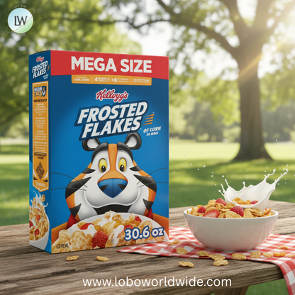 Kellogg's Frosted Flakes Breakfast Cereal, Fat Free, Mega Size, 30.6 oz