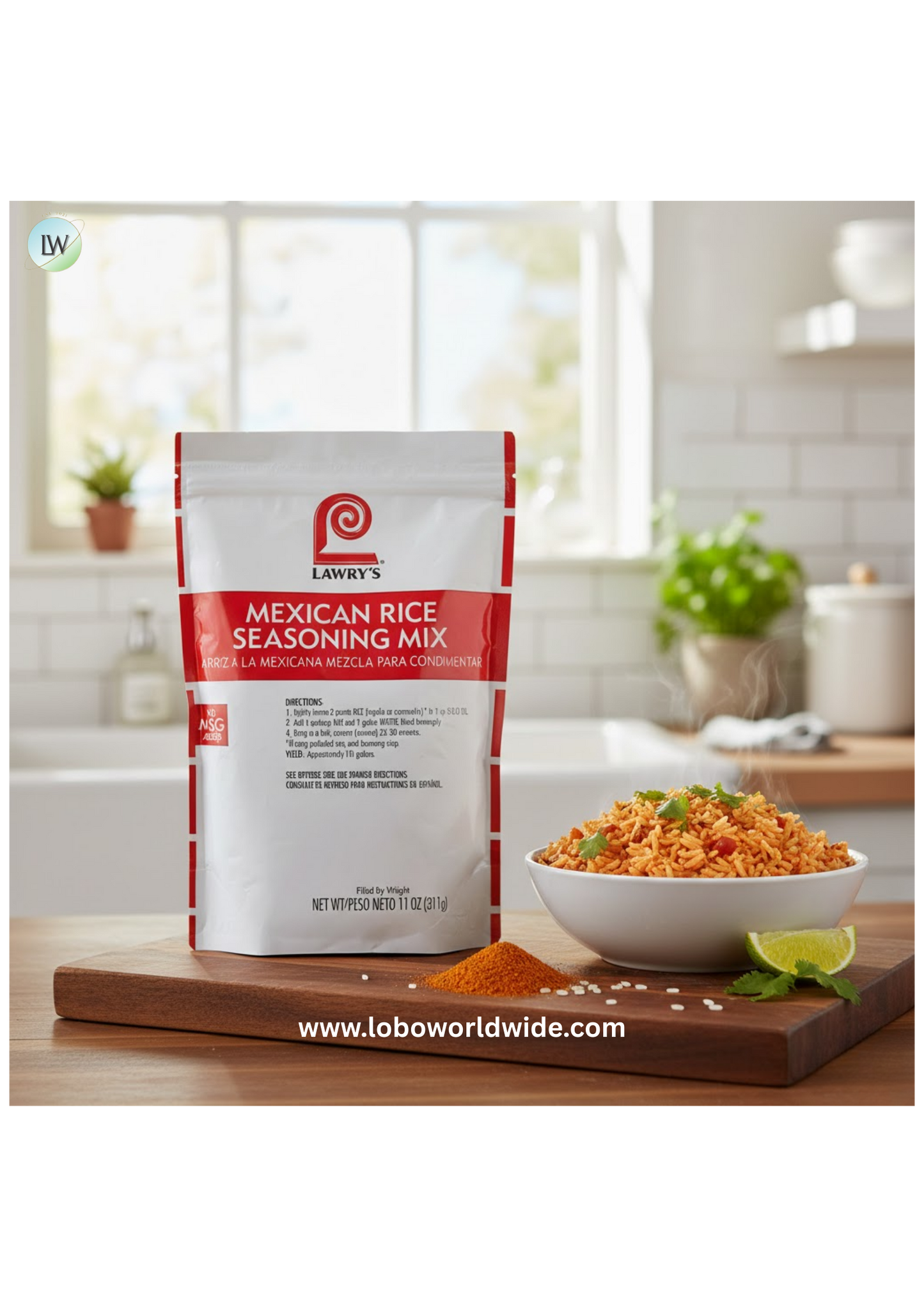 Lawry's 11 oz. Mexican Rice Seasoning Mix - 6/Case