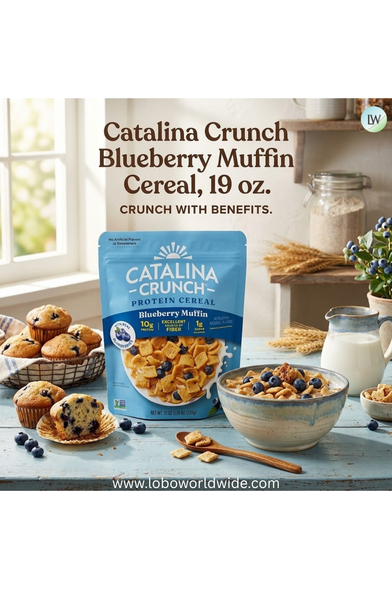 Catalina Crunch Blueberry Muffin Cereal, 19 oz.