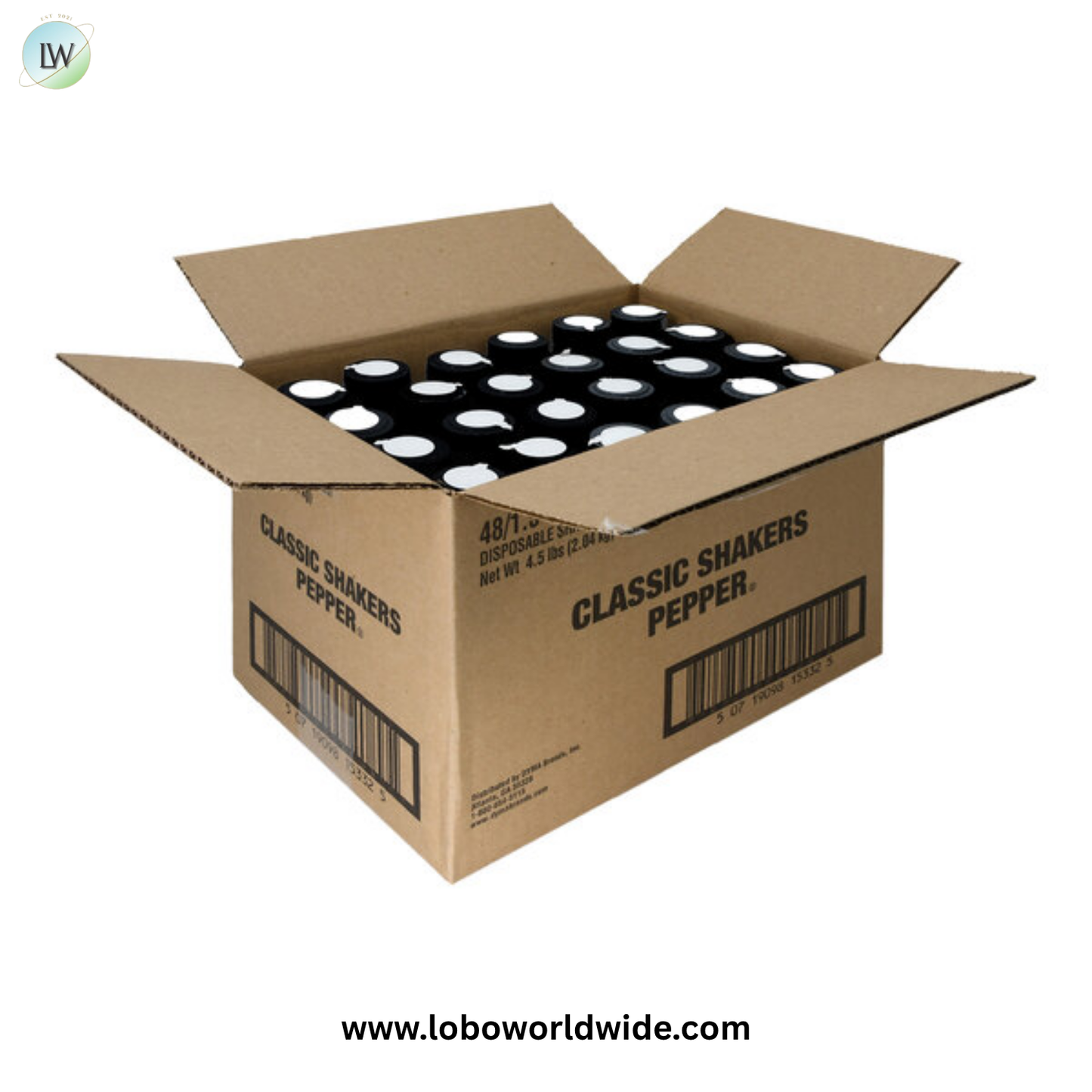 Prefilled Disposable Pepper Shaker - 12/Pack