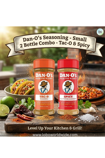 Dan-O's Seasoning - Small 2 Bottle Combo - Tac-O & Spicy
