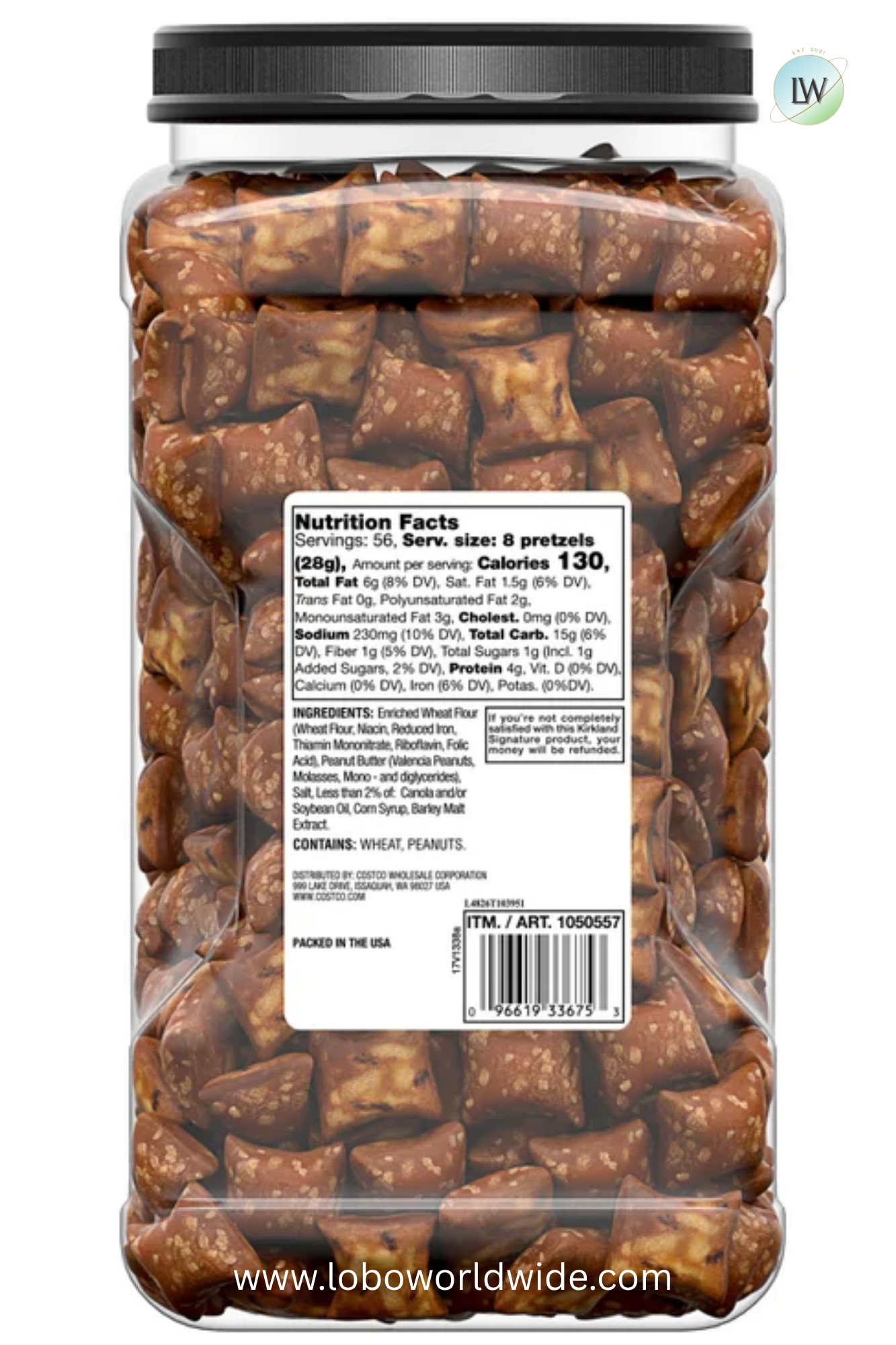 Kirkland Signature Peanut Butter Filled Pretzel Nuggets, 55 oz