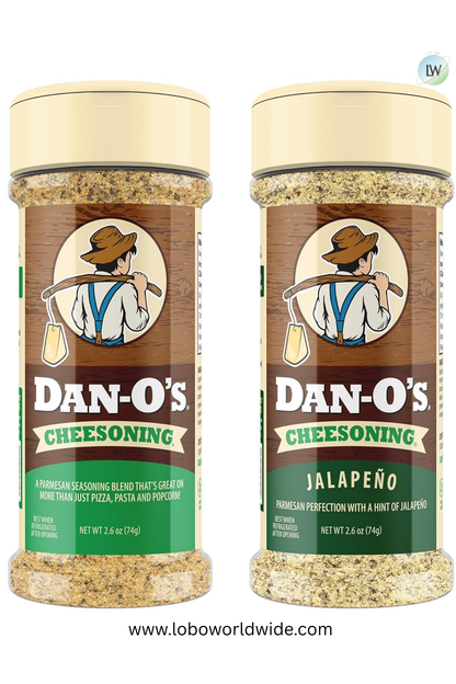 Dan-O's, Small Bottles, 2 Pack, Includes Cheesoning and Jalapeño Cheesoning Seasonings, Sugar Free, Zero Calorie