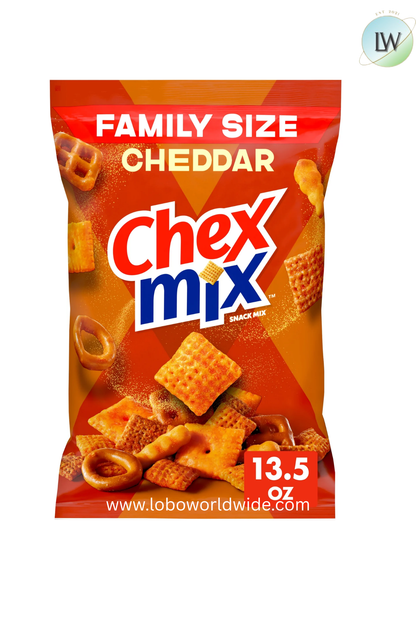 Chex Mix Cheddar Snack Mix, Savory Snack Bag, Family Size, 13.5 oz(Various Sizes)