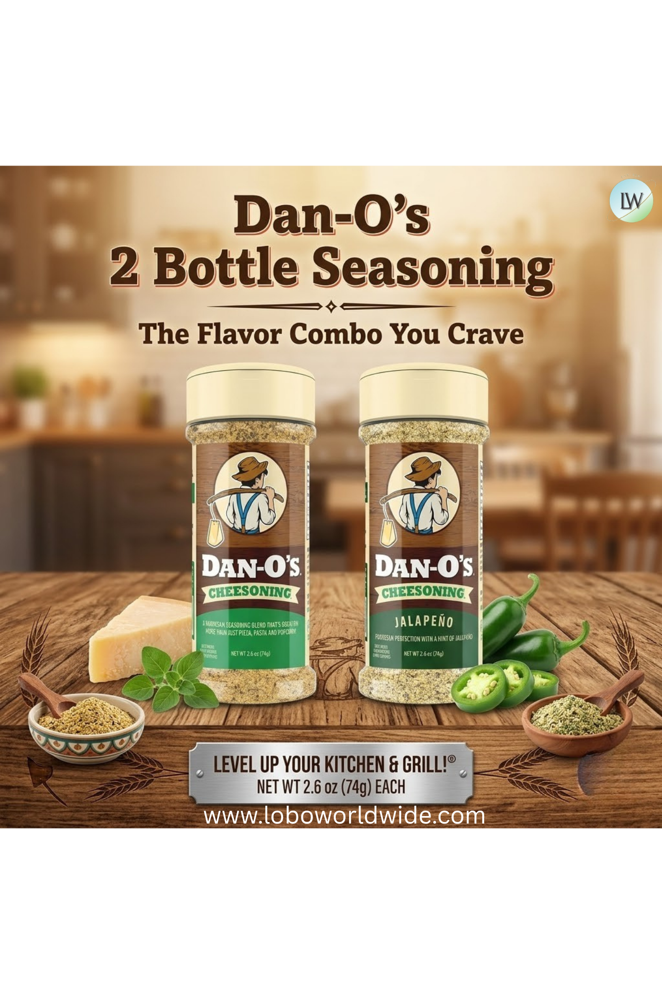 Dan-O's, Small Bottles, 2 Pack, Includes Cheesoning and Jalapeño Cheesoning Seasonings, Sugar Free, Zero Calorie