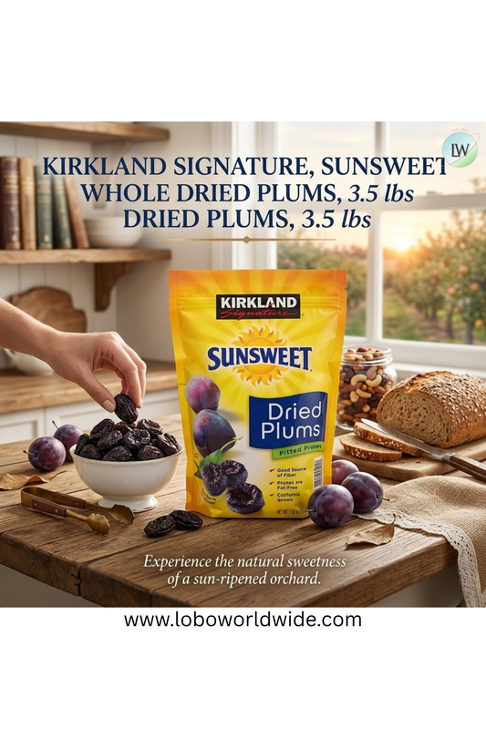 Kirkland Signature, Sunsweet Whole Dried Plums, 3.5 lbs