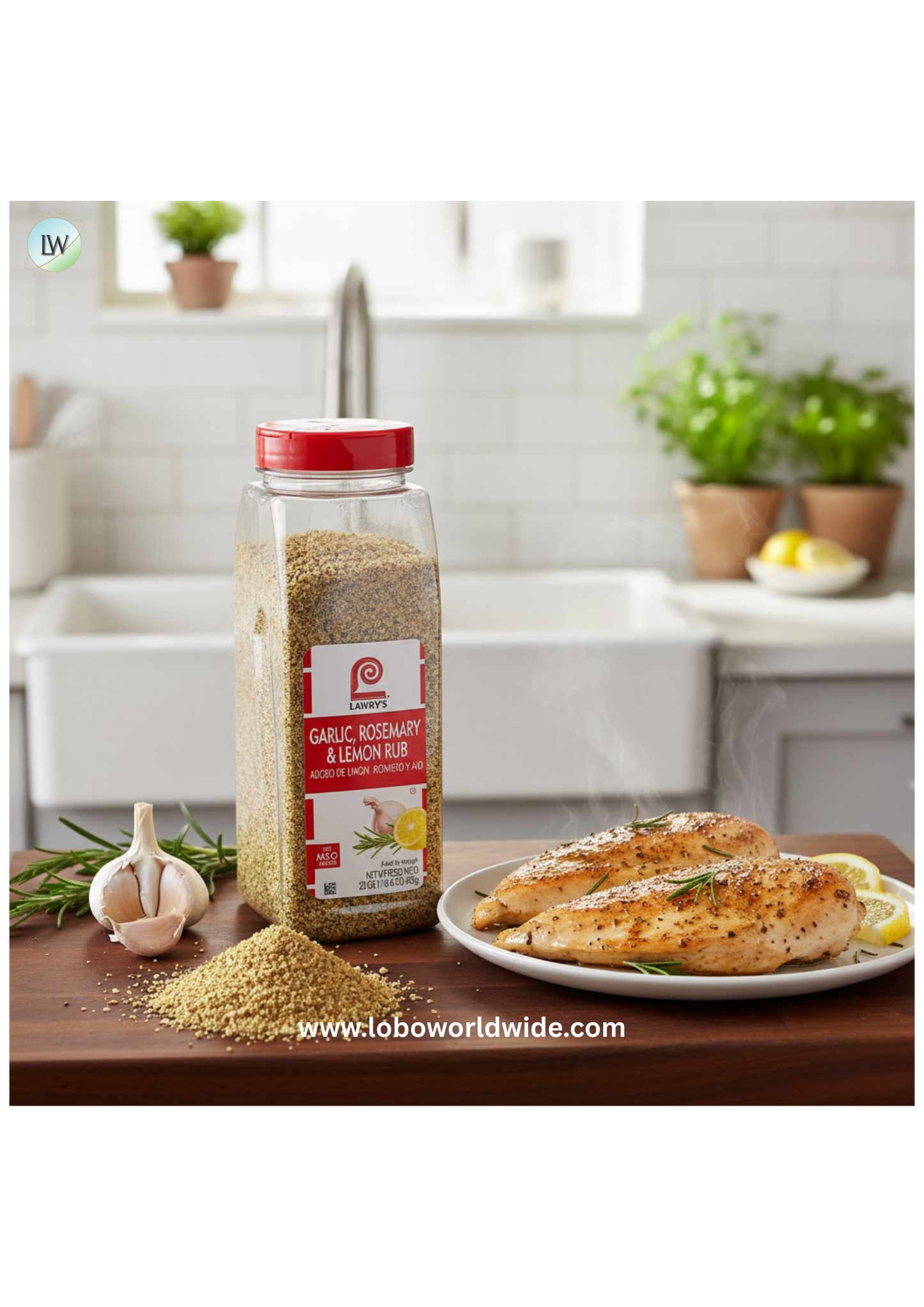 Lawry's 22 oz. Garlic, Rosemary, and Lemon Rub