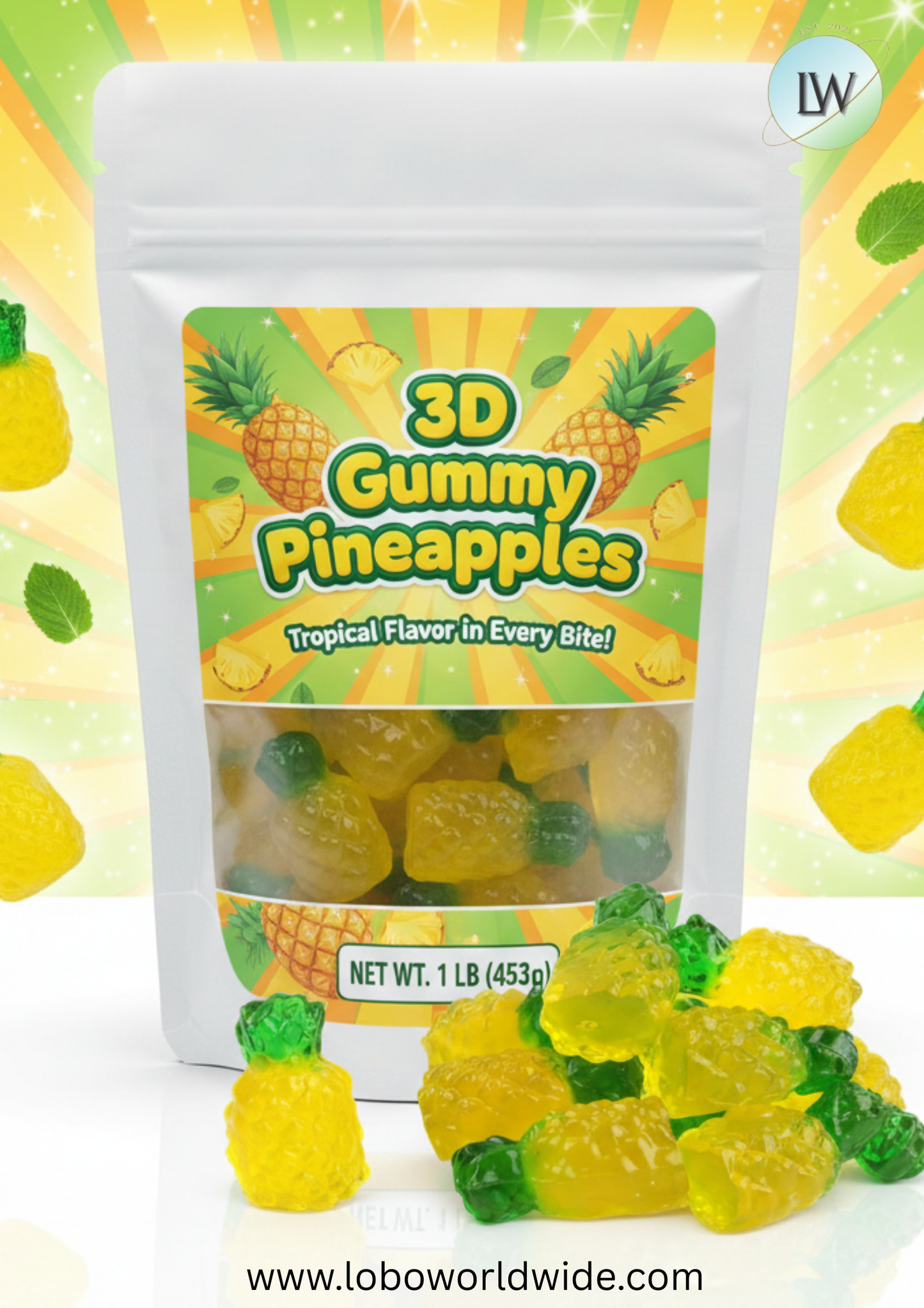 3D Gummy Pineapples(Various Sizes)
