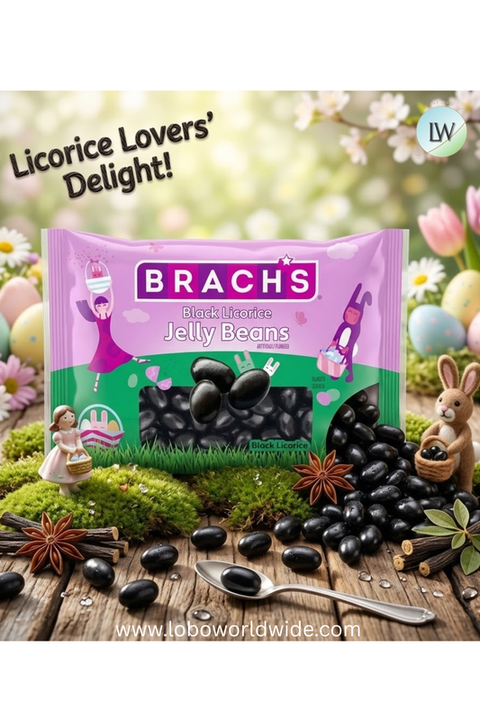 Brach's Black Licorice Jelly Beans, Easter Candy, 7oz - Pack of 3