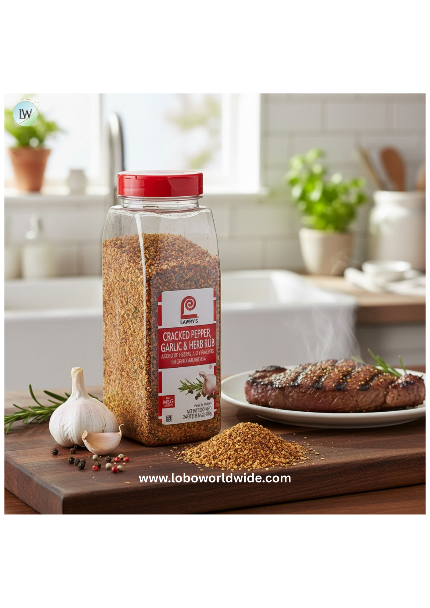 Lawry's 24 oz. Cracked Pepper, Garlic, and Herb Rub