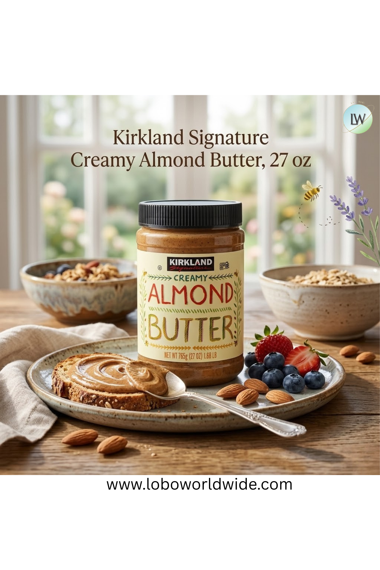 Kirkland Signature Creamy Almond Butter, 27 oz