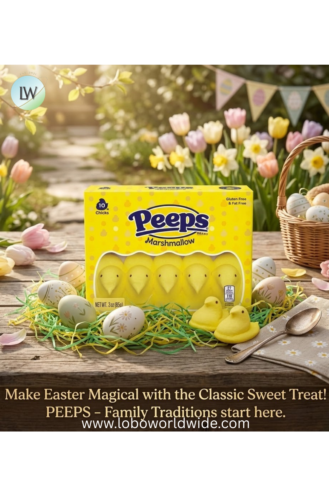 PEEPS Yellow Marshmallow Chicks, Easter Candy - 10 Count (3.0 Ounces) - Pack of 3