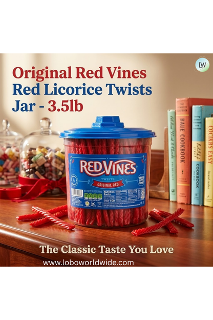 Original Red Vines Red Licorice Twists Jar - 3.5lb