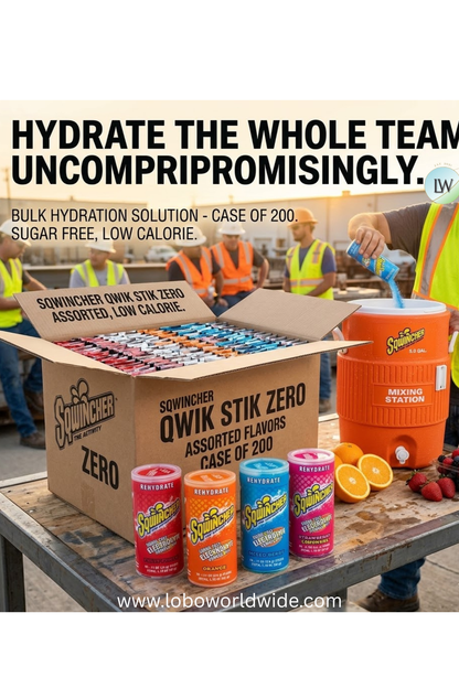 Sqwincher Qwik Stik ZERO Sugar Free, Low Calorie Electrolyte Drink, Assorted Flavors, Case of 200