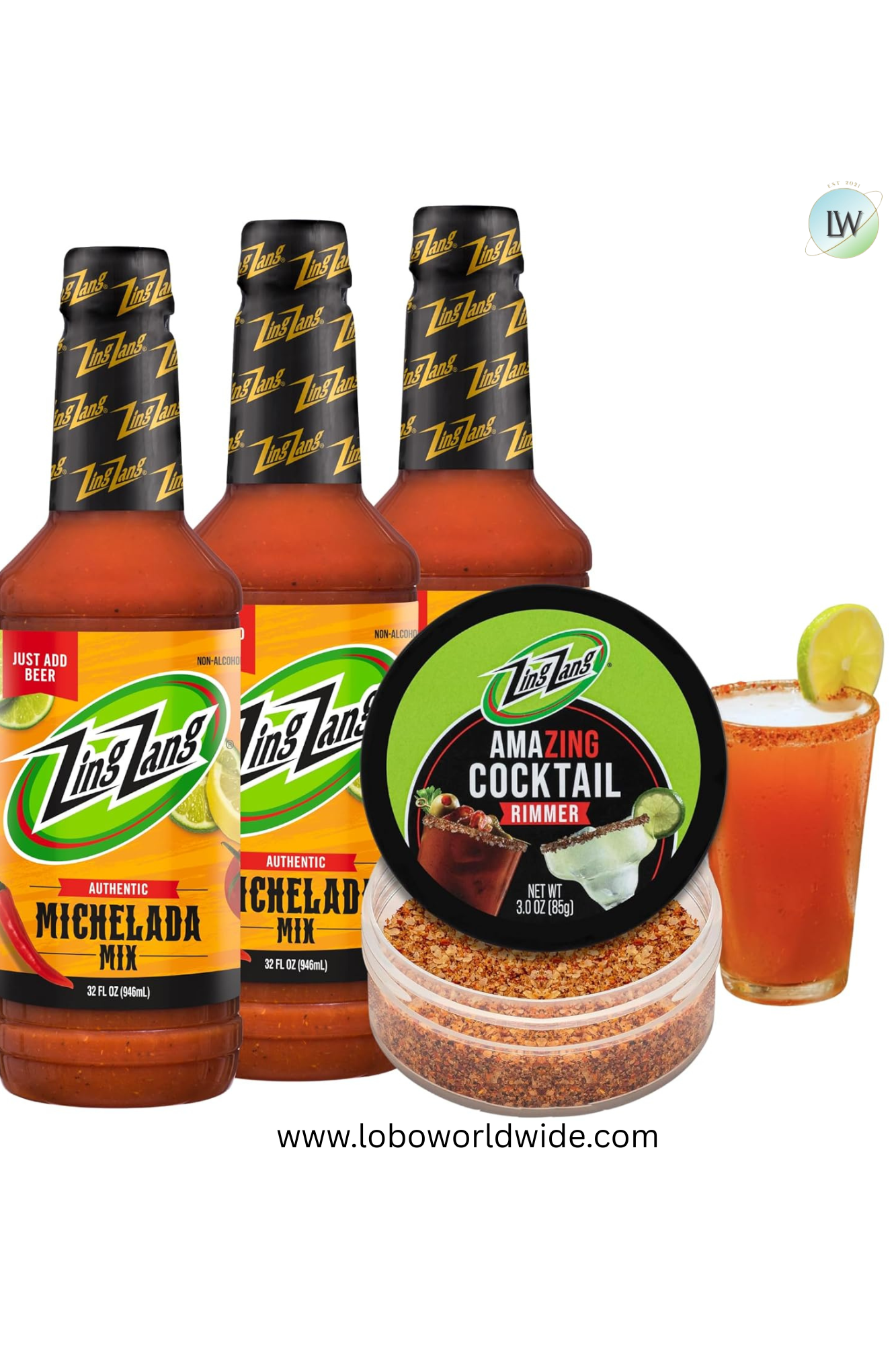 Zing Zang Ultimate Michelada Bundle - 3-pack of 32oz Michelada Mix + 1 Zing Zang 3oz Bloody Mary Cocktail Rim Salt