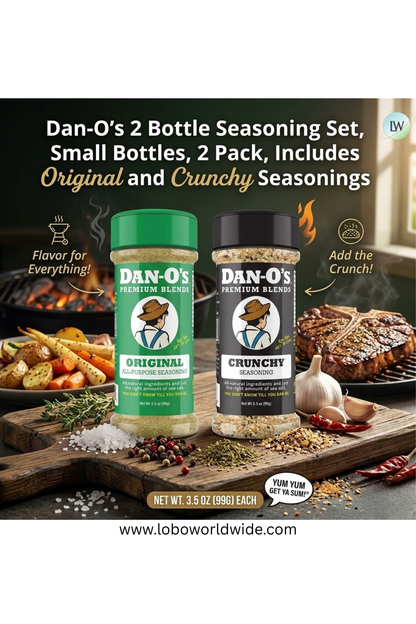 Dan-O's, Small Bottles, 2 Pack, Includes Cheesoning and Jalapeño Cheesoning Seasonings, Sugar Free, Zero Calorie