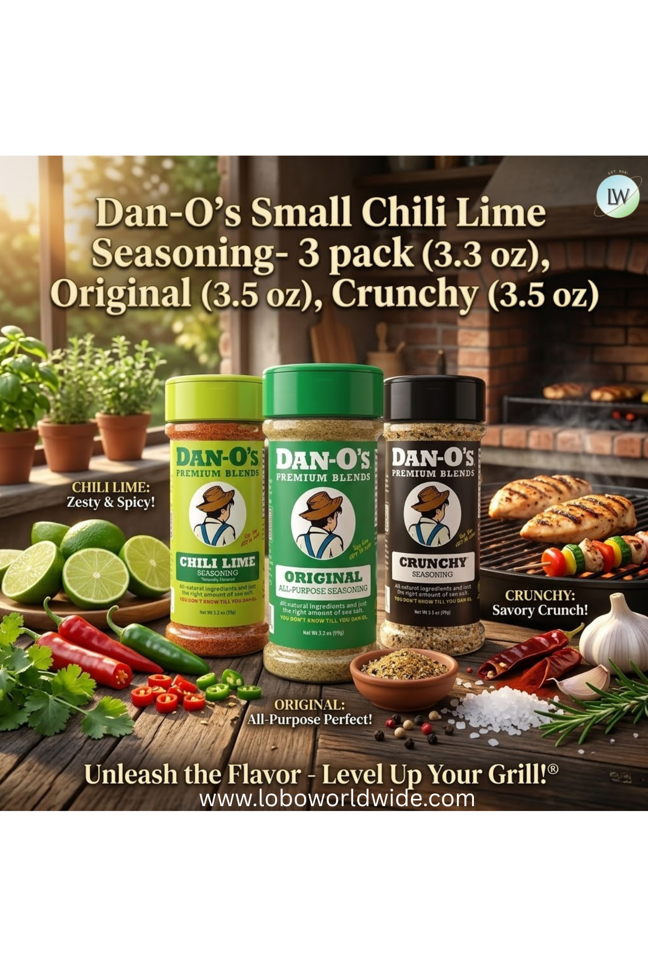 Dan-O's, 3 Bottle Seasoning Set (Variety Pack)