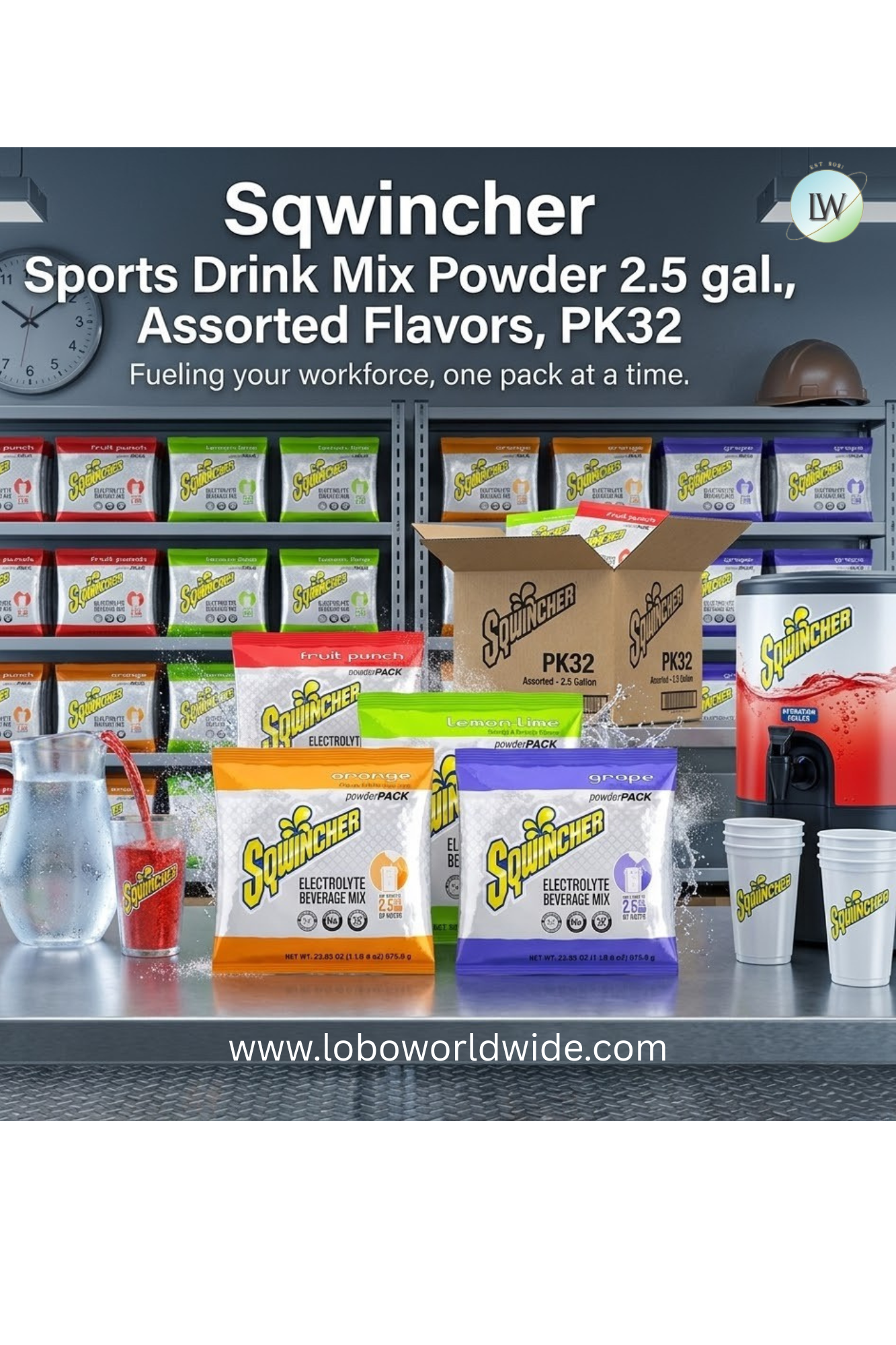 Sqwincher Sports Drink Mix Powder 2.5 gal., Assorted Flavors, PK32