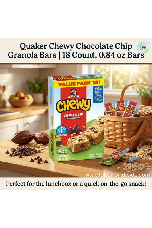 Quaker Chewy Chocolate Chip Granola Bars 18 Count, 0.84 oz Bars