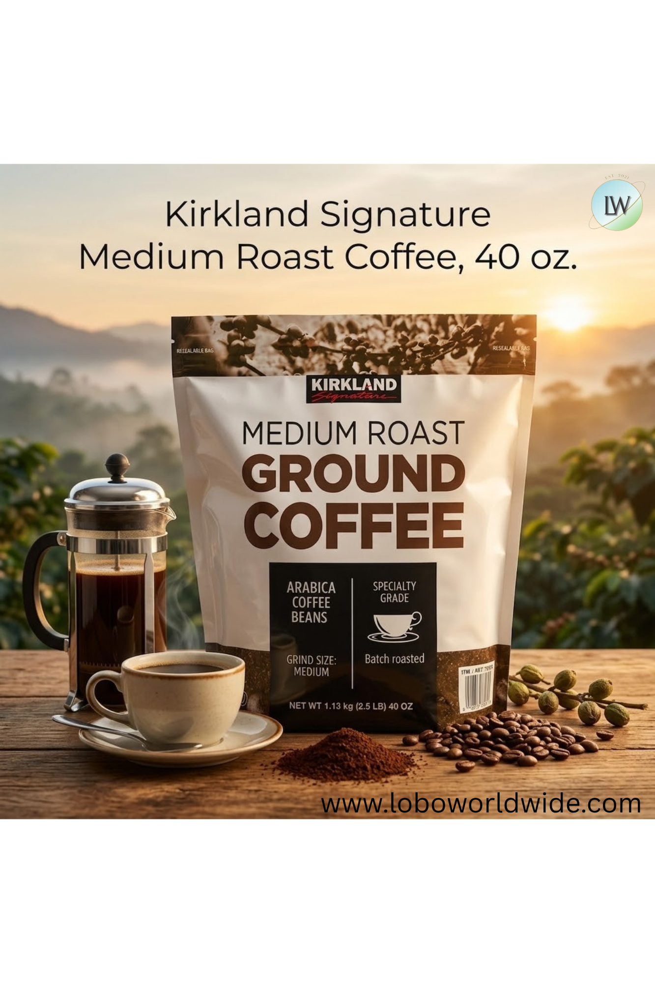 Kirkland Signature Medium Roast Coffee, 40 oz.
