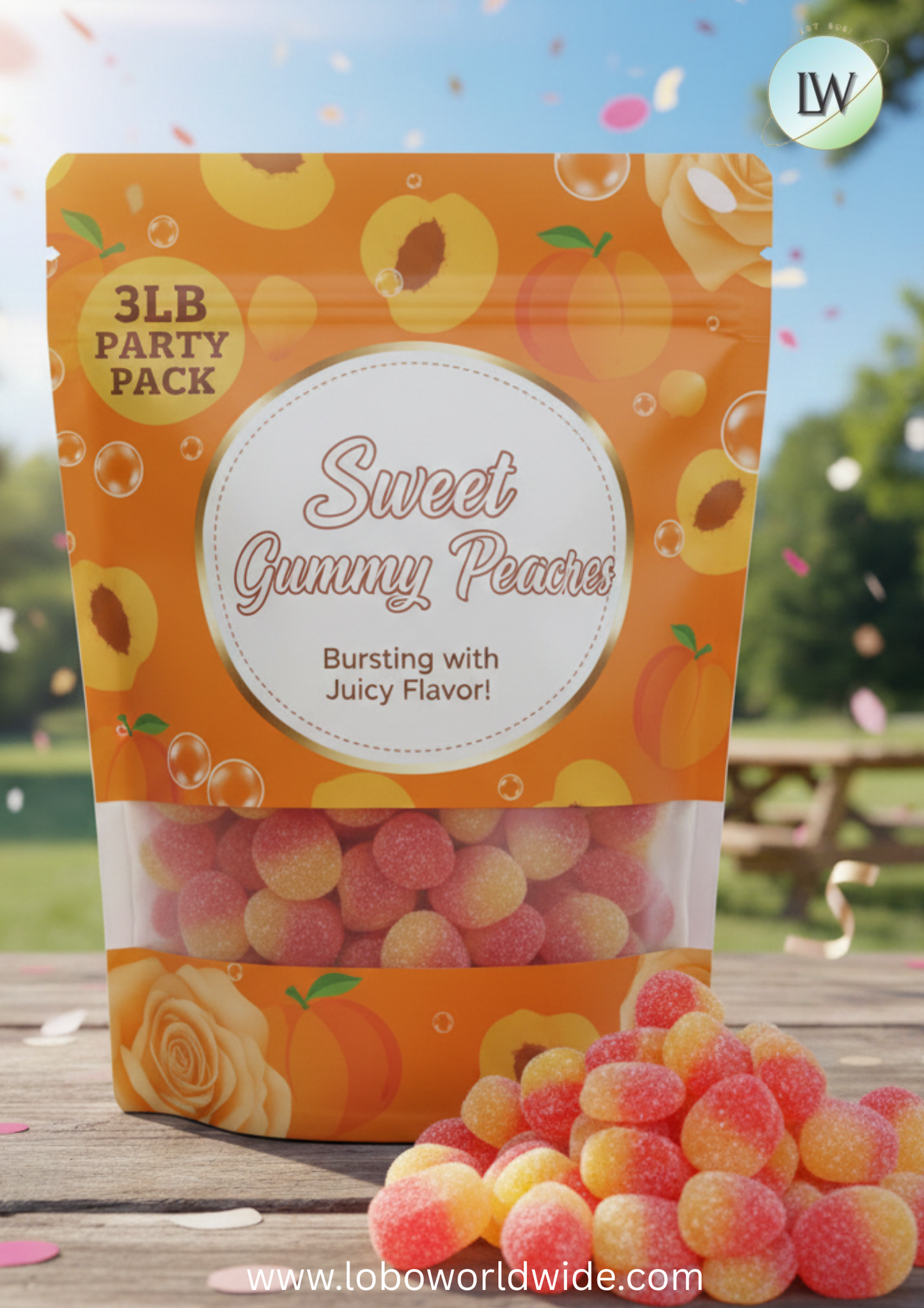 Sweet Gummy Peaches(Various Sizes)