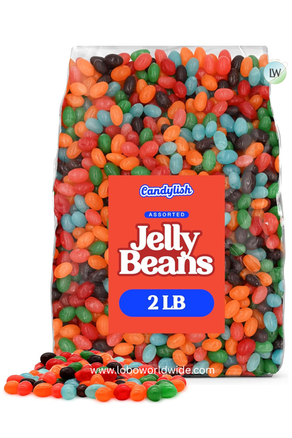 Jelly Beans – 2 lb Bulk Bag | Assorted Flavors: Strawberry Orange, Blue Raspberry, Watermelon, Grape, & Apple | Perfect for Candy Lovers, Parties, Easter & Gifting