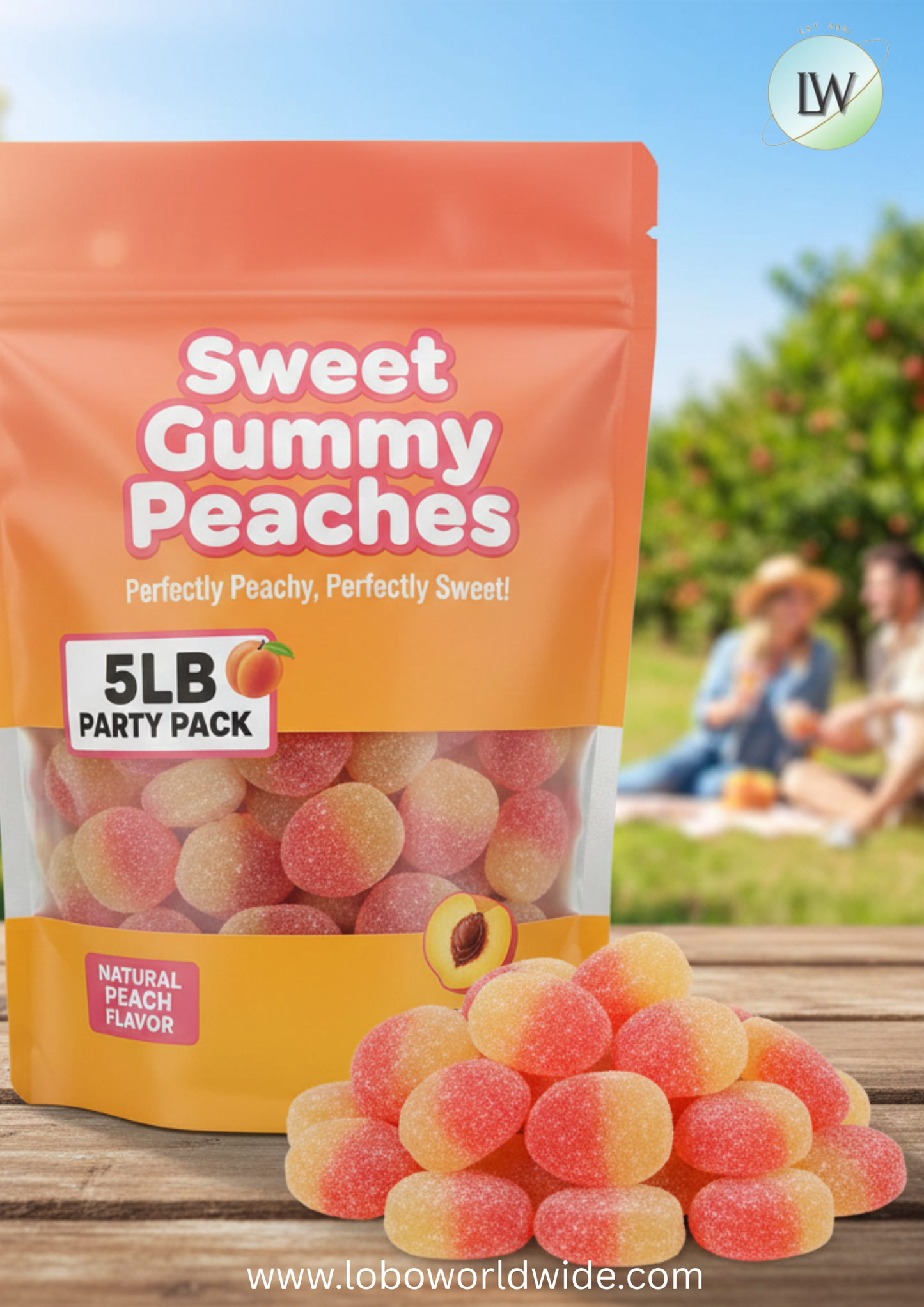 Sweet Gummy Peaches(Various Sizes)