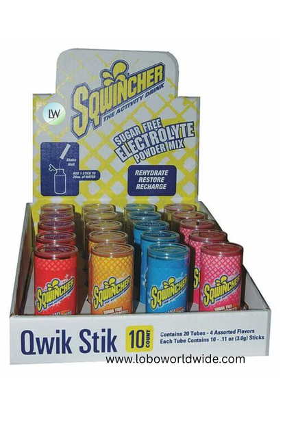 Sqwincher Zero, Sugar Free Sports Drink Mix, Assorted Flavors, 20 oz Yield per .11 oz, 200 PK