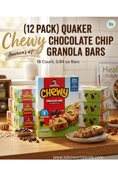 Quaker Chewy Chocolate Chip Granola Bars 18 Count, 0.84 oz Bars