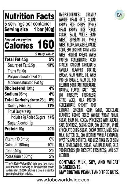 Quaker Protein Granola Bars, Cookies & Cream, 1.41 oz, 5 Count