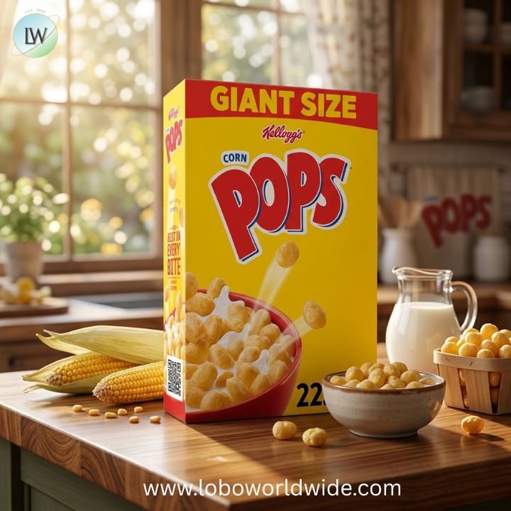 Kellogg's Corn Pops Breakfast Cereal, 8 Vitamins and Minerals, Kids Snacks, Giant Size, Original, 22.6oz