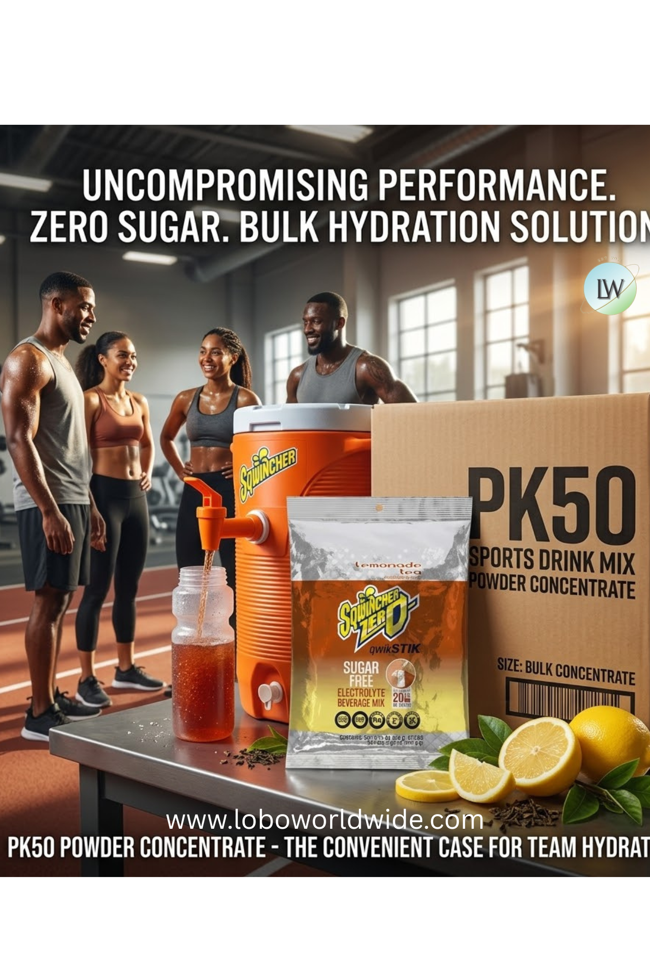 Sqwincher Sports Drink Mix,Lemonade Tea Powder Concentrate, PK50