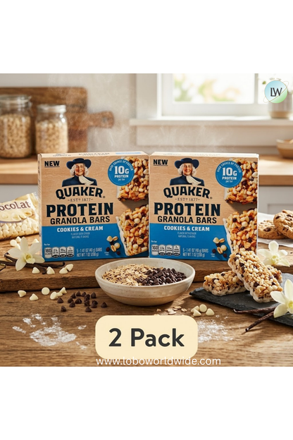 Quaker Protein Granola Bars, Cookies & Cream, 1.41 oz, 5 Count