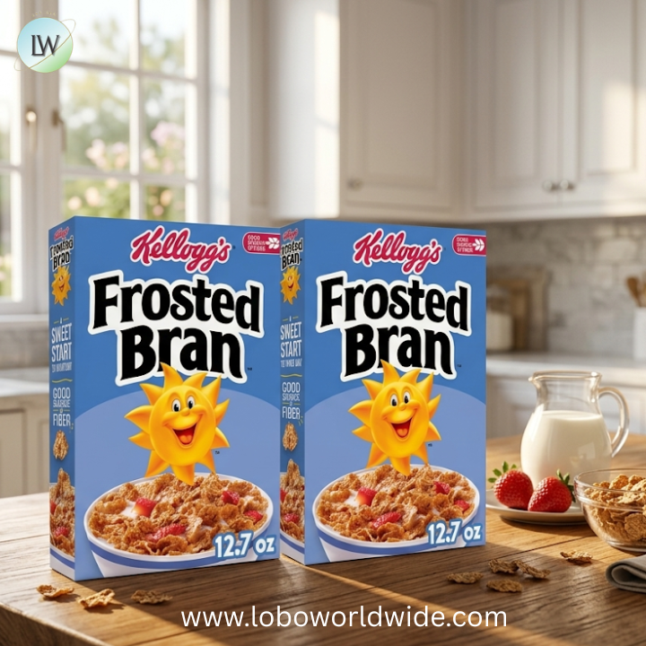 Kellogg's Frosted Bran Breakfast Cereal, Fiber Cereal, Family Breakfast, Original, 12.7oz Box (1 Box)