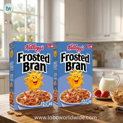 Kellogg's Frosted Bran Breakfast Cereal, Fiber Cereal, Family Breakfast, Original, 12.7oz Box (1 Box)